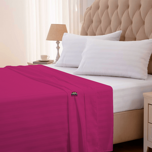 Hot Pink Stripe Flat Sheet (Comfy 300TC)