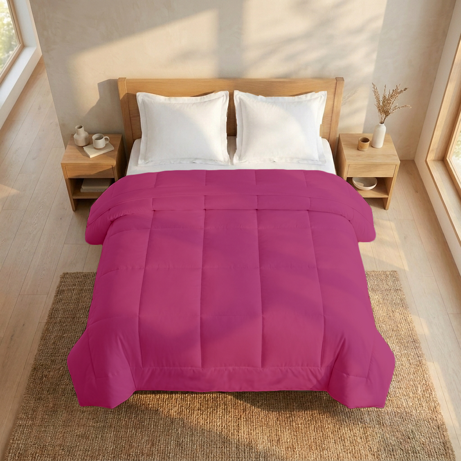 Hot Pink Comforter 400 GSM Comfy Cotton Sateen