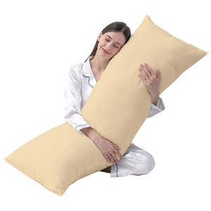 Cream Body Pillow Cover Solid Bliss Sateen