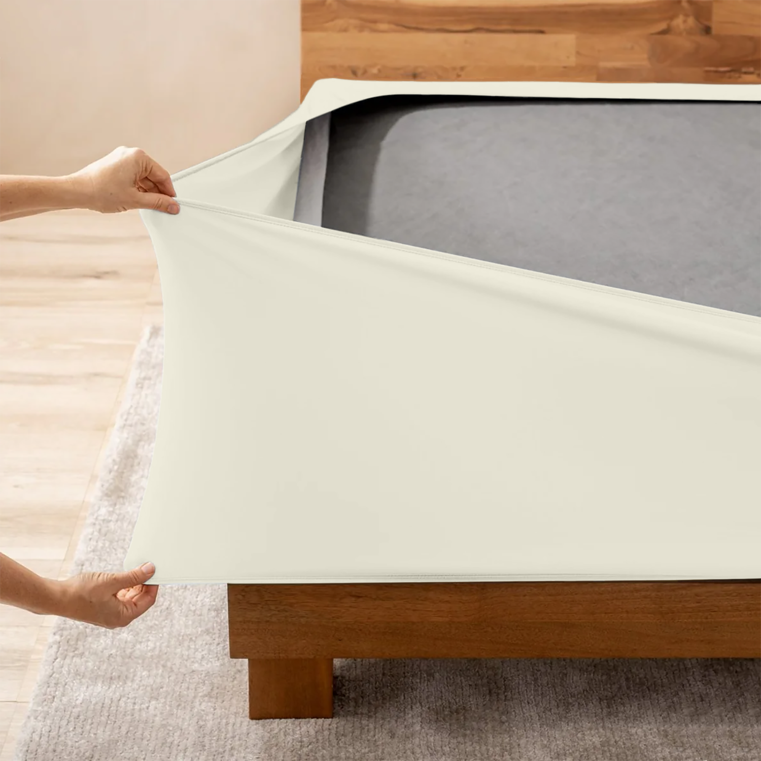 Ivory Box Spring Cover