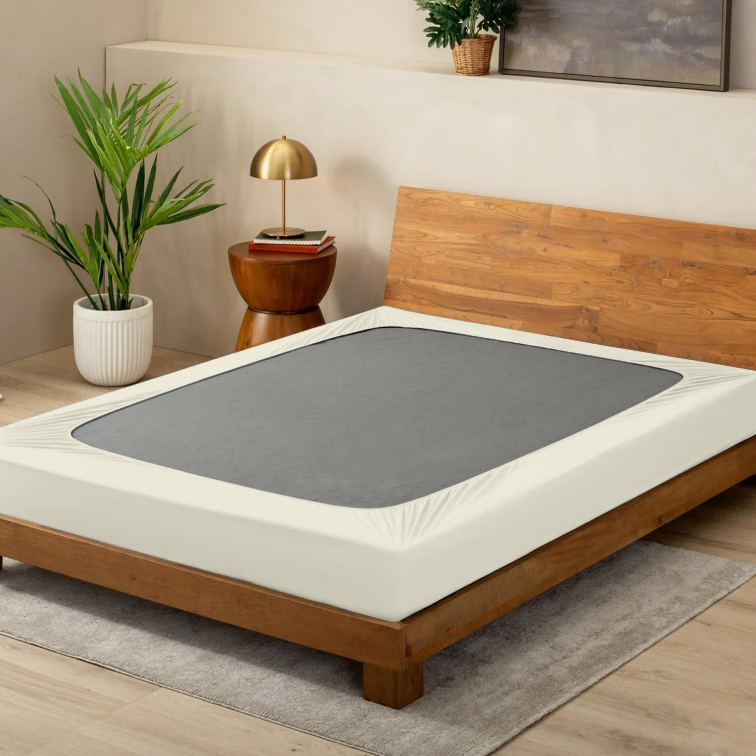 Ivory Box Spring Cover