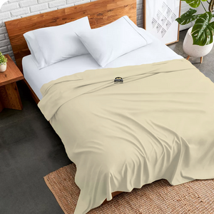 Ivory Flat Sheet Solid Comfy Sateen