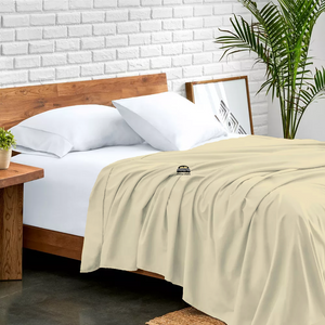 Ivory Flat Sheet Solid Comfy Sateen