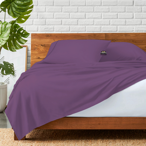 Lavender Flat Sheet with Pillowcase Bliss Solid Sateen