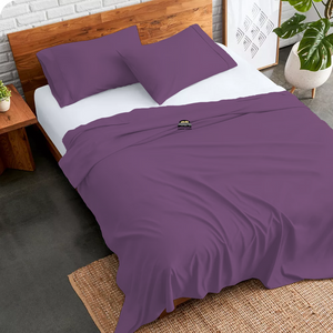 Lavender Flat Sheet with Pillowcase Bliss Solid Sateen