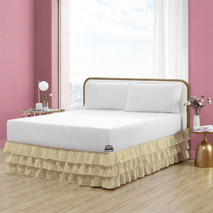 Ivory Ruffle Bed Skirt Comfy Solid
