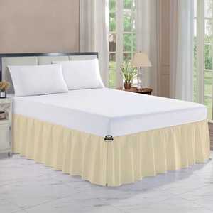 Comfy Ivory Gathered Bed Skirt Solid