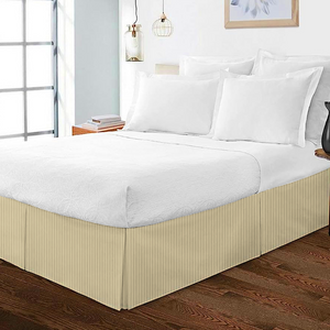 Ivory Striped Bed Skirt (Comfy 300TC)
