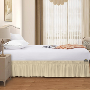 Ivory Wrap Around Bed Skirt Solid Bliss Sateen