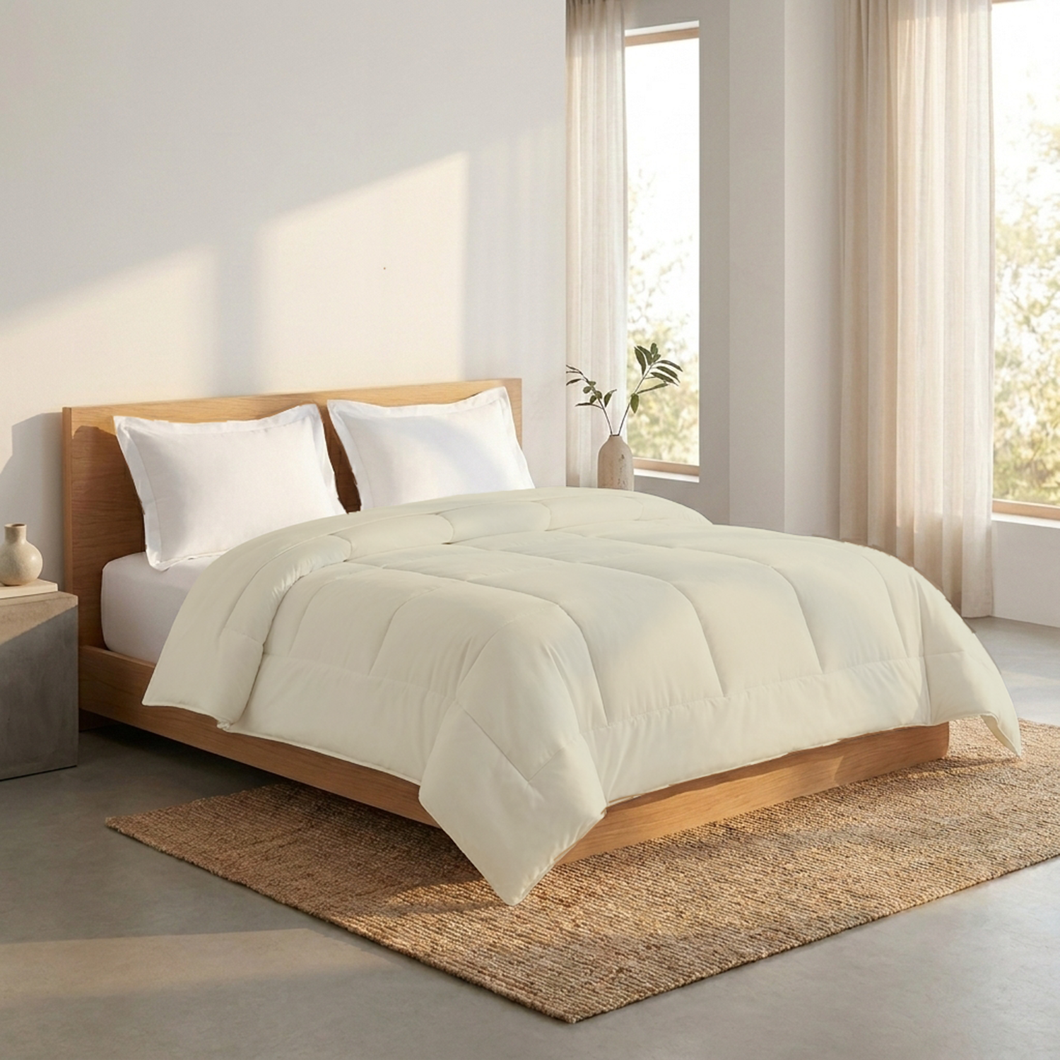 Ivory Comforter 400 GSM Bliss Cotton Sateen
