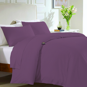 Lavender Duvet Set with Flat sheet Bliss Solid Sateen