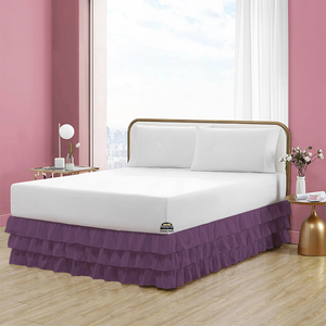 Lavender Multi Ruffle Bed Skirt Comfy Solid