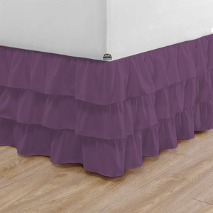 Lavender Multi Ruffle Bed Skirt Bliss Solid
