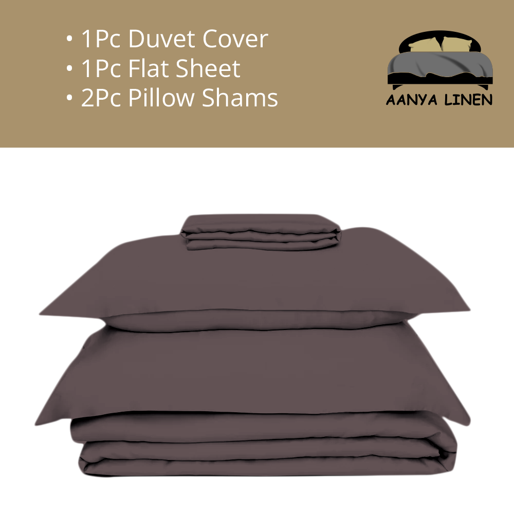 Lavender Duvet Set with Flat sheet Bliss Solid Sateen