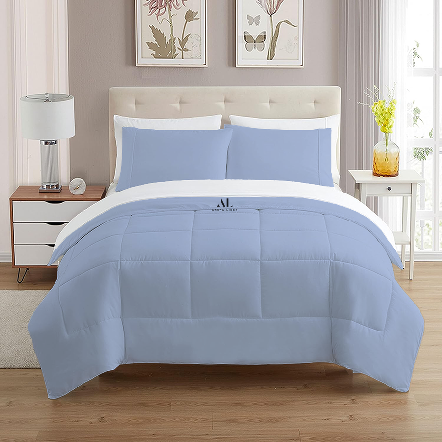 Light blue hot sale comforter set