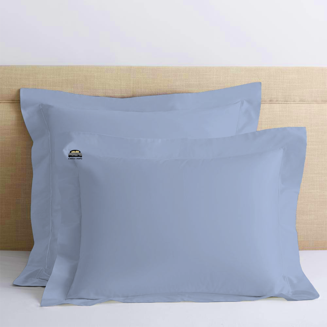 Aqua Blue Euro Shams Decorative Pillow Covers Aanya Linen