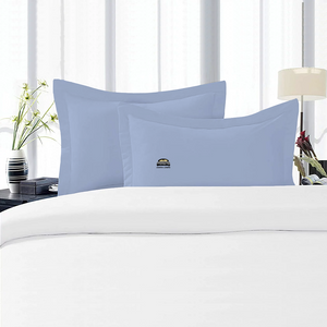 Light Blue Pillow Shams Solid Bliss Sateen