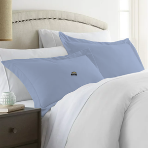 Light Blue Pillow Shams Solid Bliss Sateen