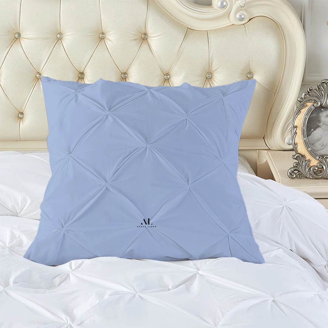 Light Blue Pinch Decorative Pintuck Euro Shams Bliss