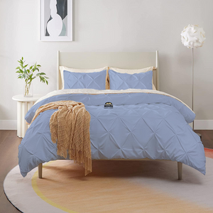 Light Blue Pintuck Duvet Cover Set Bliss