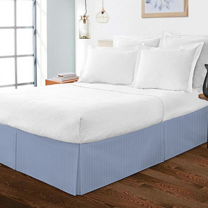 Light Blue Stripe Bed Skirt (Comfy - 300TC)