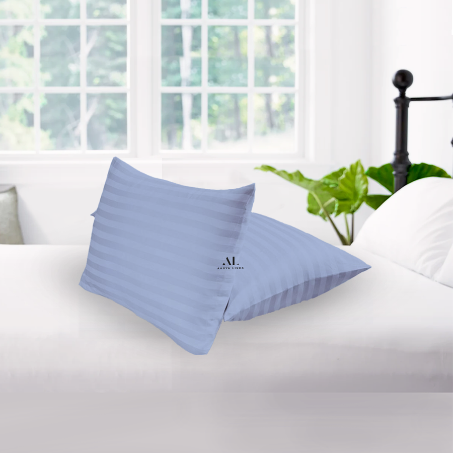 Light Blue Stripe Pillowcase Get 20 OFF AanyaLinen