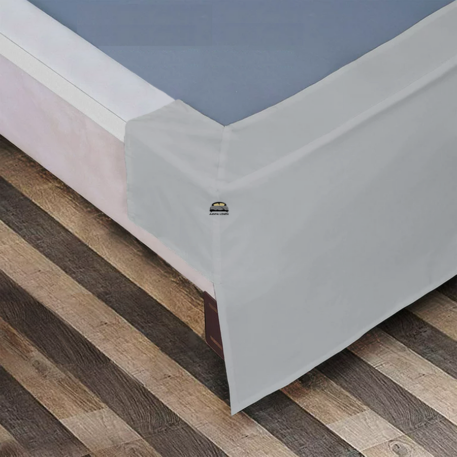 Silver Light Grey Bed Skirt AanyaLinen