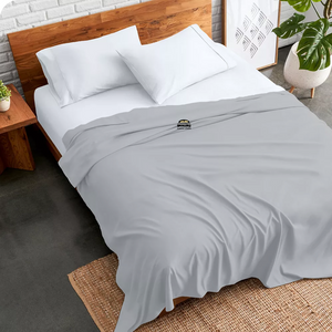 Light Grey Flat Sheet Solid Comfy Sateen