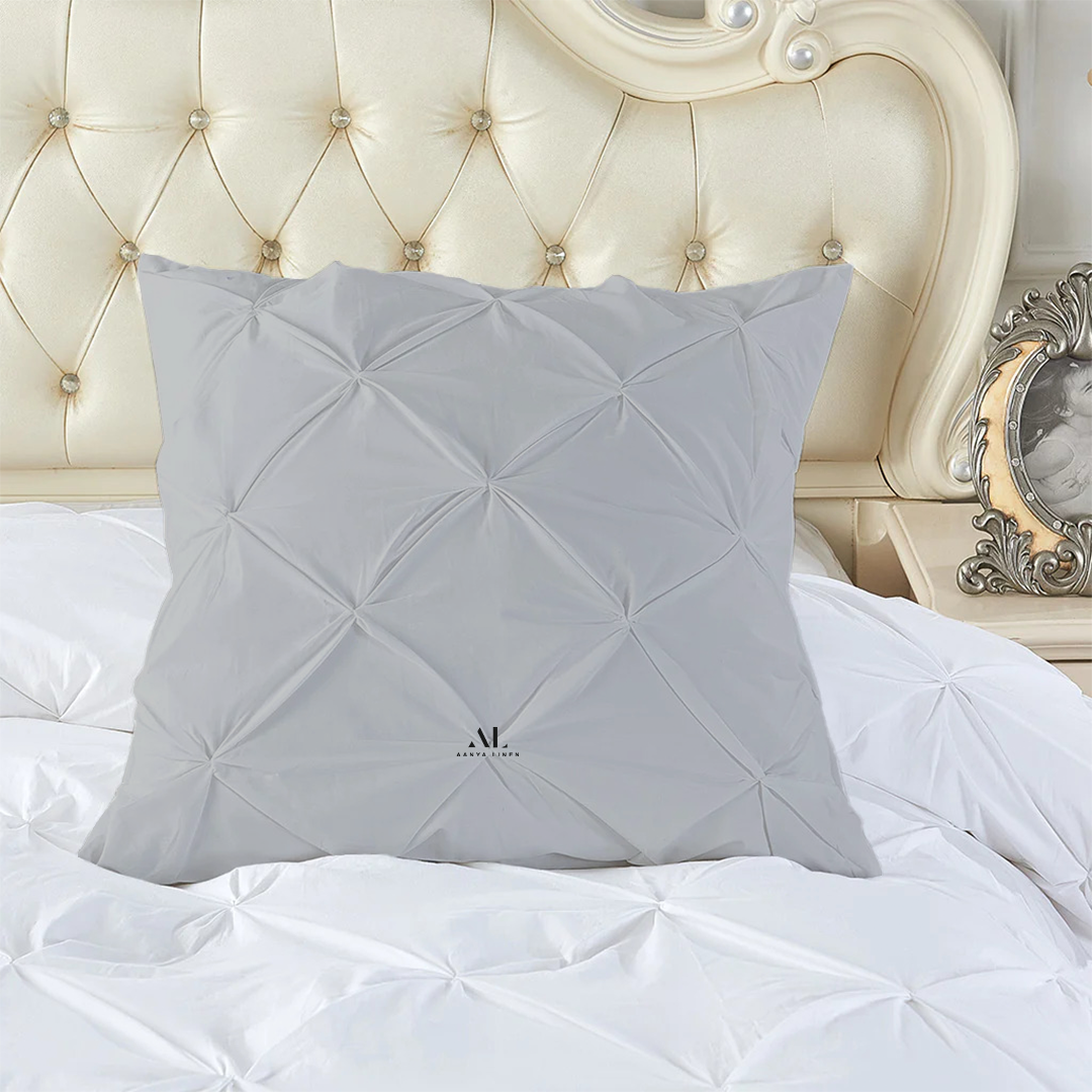 Light Grey Pinch Decorative Pintuck Euro Shams Bliss