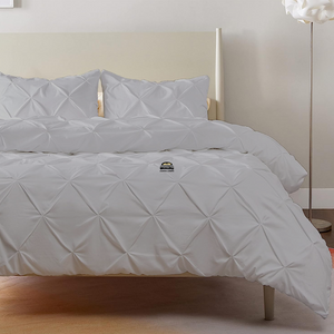 Light Grey Pintuck Duvet Cover Set Bliss