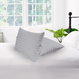 Light Grey Stripe Pillowcase Comfy Sateen