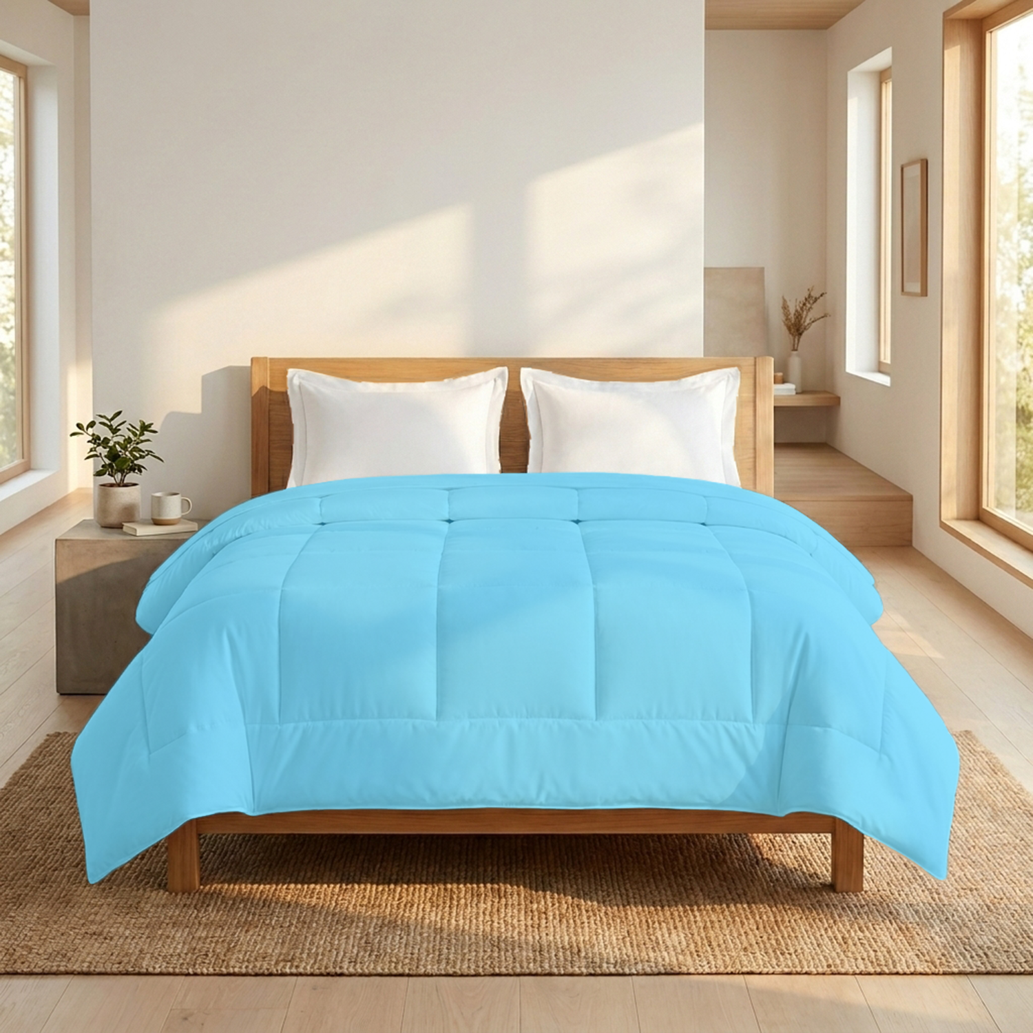 Light Blue Comforter 400 GSM Bliss Cotton Sateen