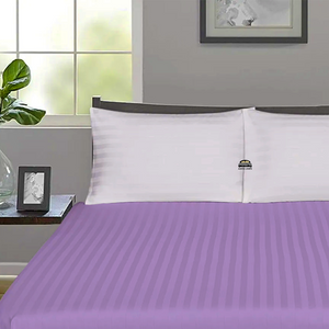 Lilac Stripe Fitted Sheet Comfy Sateen