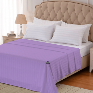 Lilac Stripe Flat Sheet Comfy Sateen