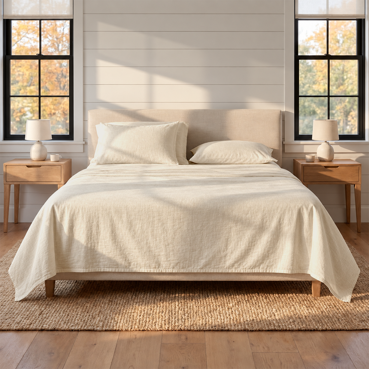 Natural Linen Oversized Top Split Sheet Set | Pre-Washed 100% Linen