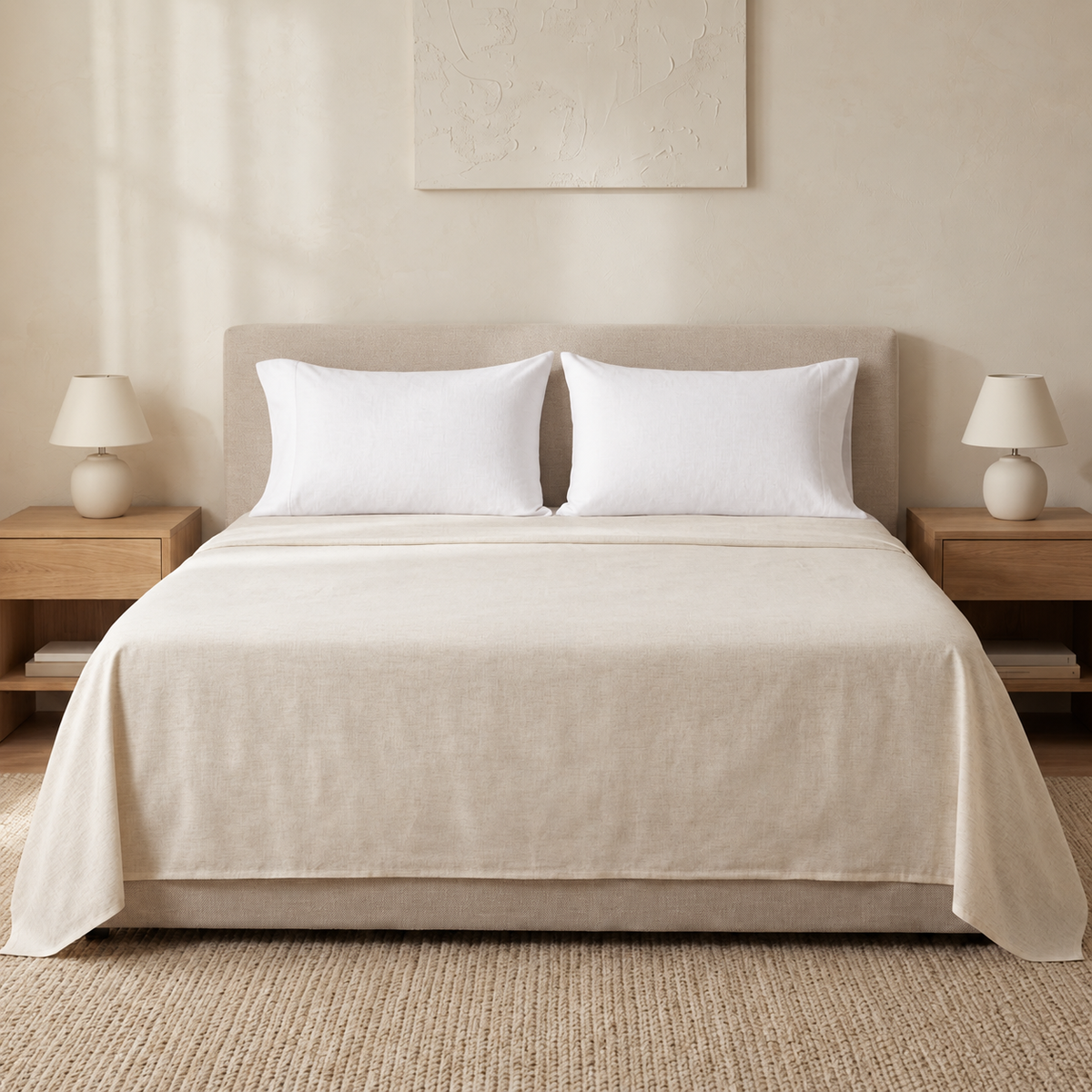 Natural Linen Flat Sheet | Pre-Washed 100% Linen