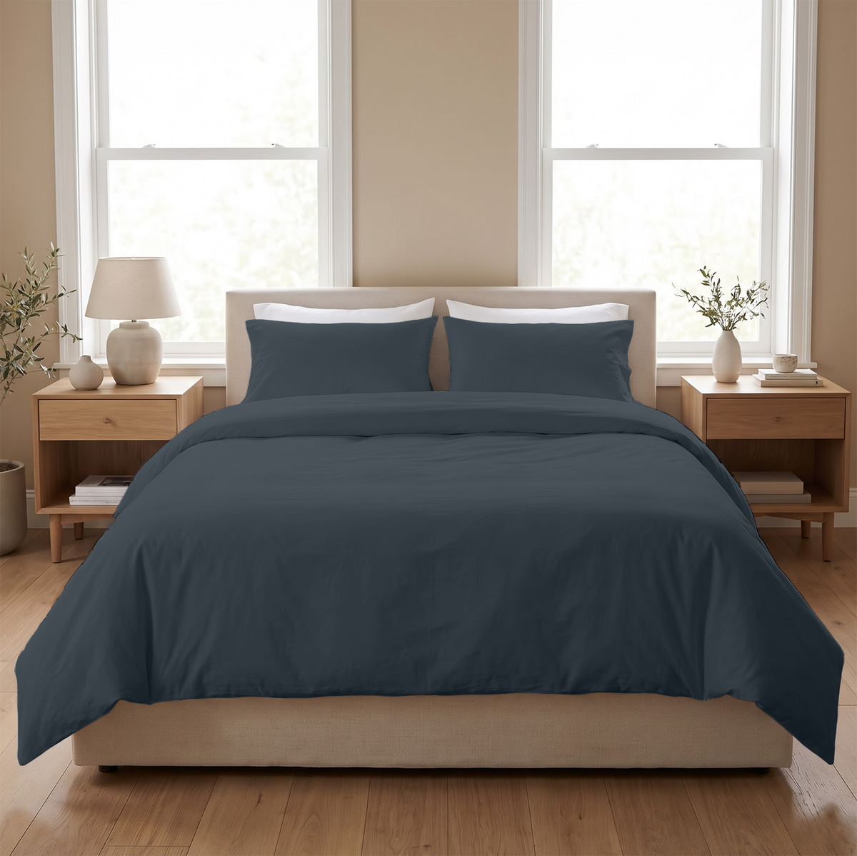 Medium Blue 600 Thread Count Duvet Cover | 100% Cotton Sateen