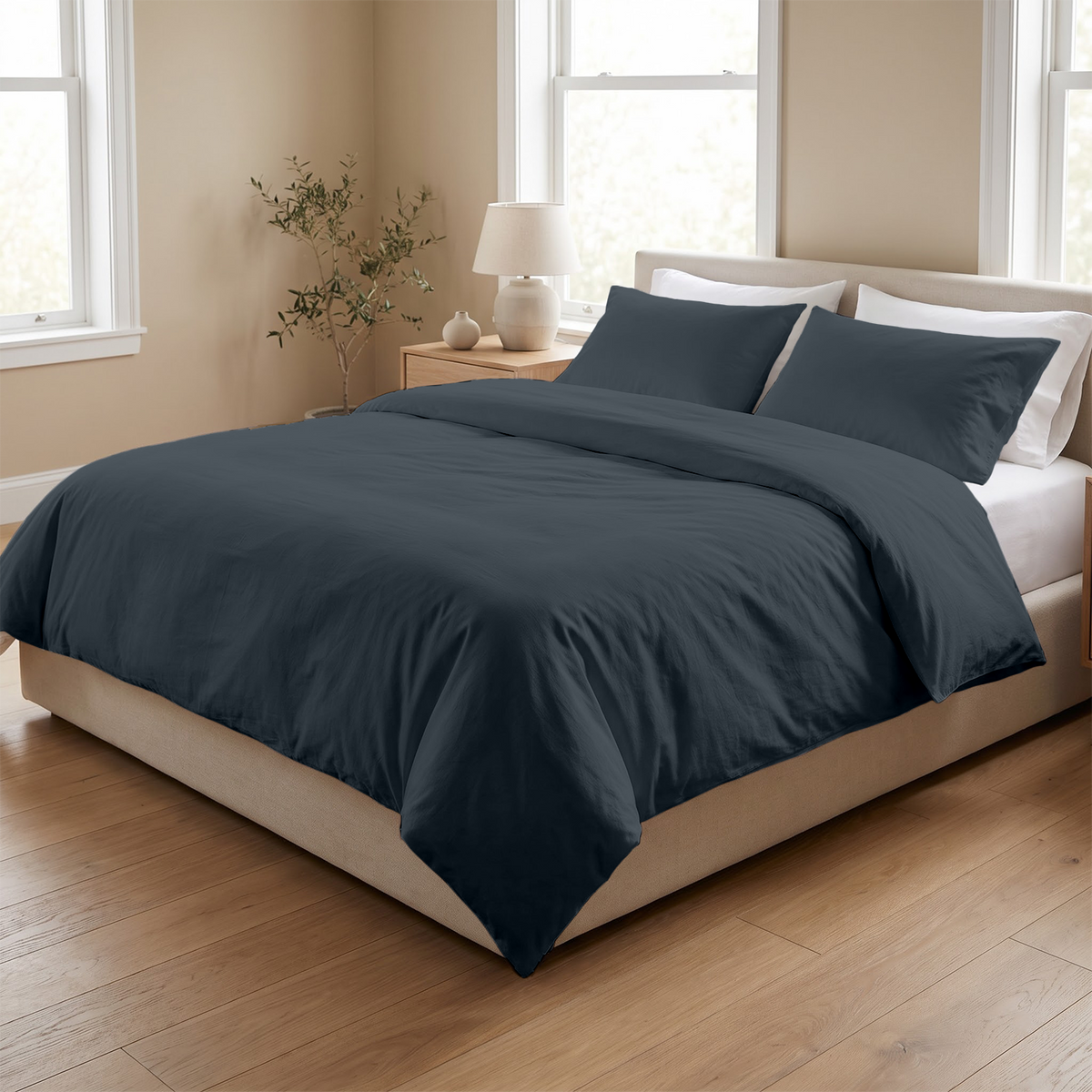 Medium Blue 600 Thread Count Duvet Cover | 100% Cotton Sateen