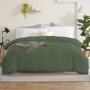 Moss Green Duvet Cover Solid Comfy Sateen