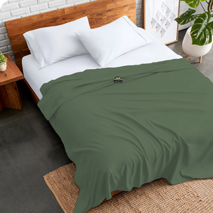 Moss Flat Sheet Solid Comfy Sateen