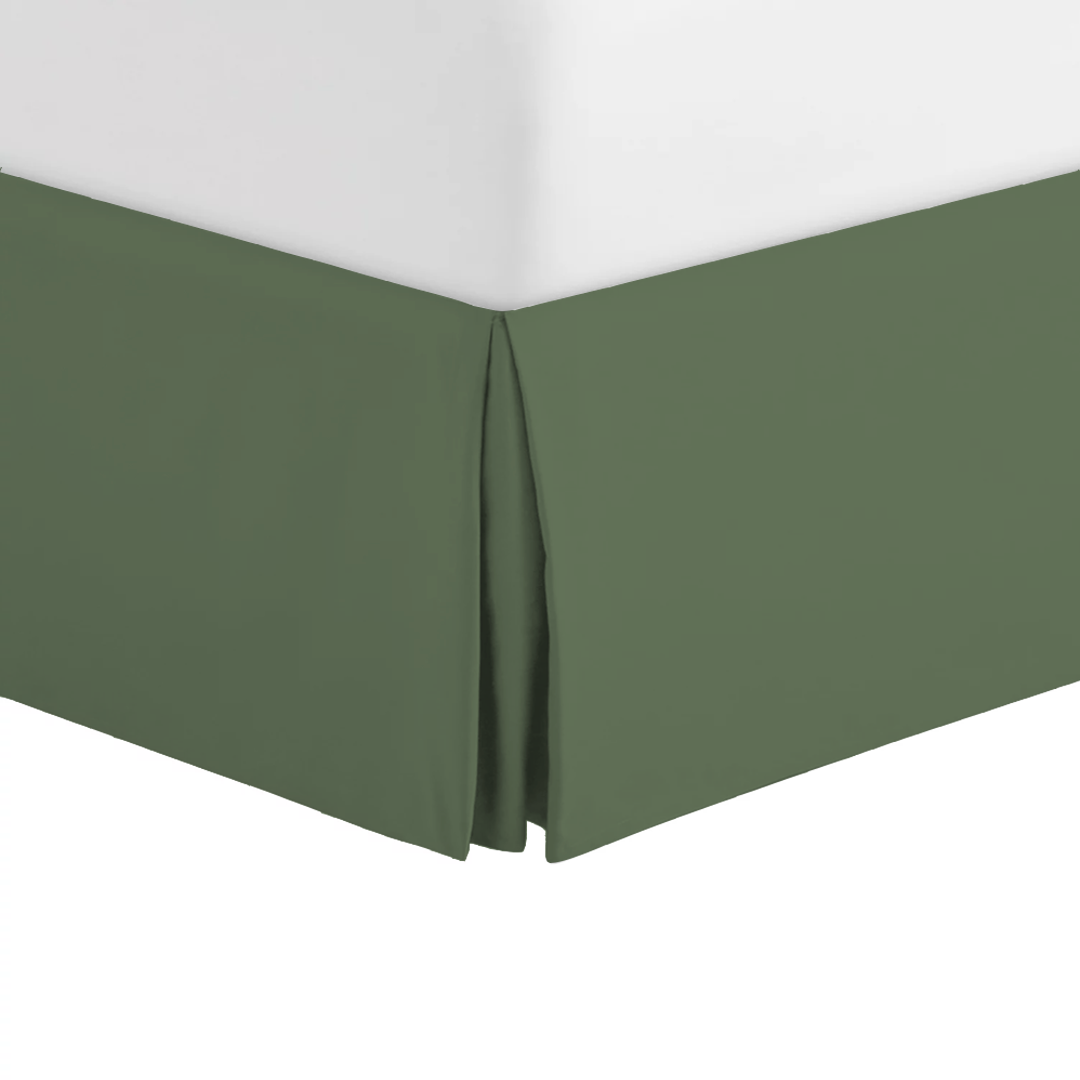 Shop Moss Green Bed Skirt 100 Cotton AanyaLinen