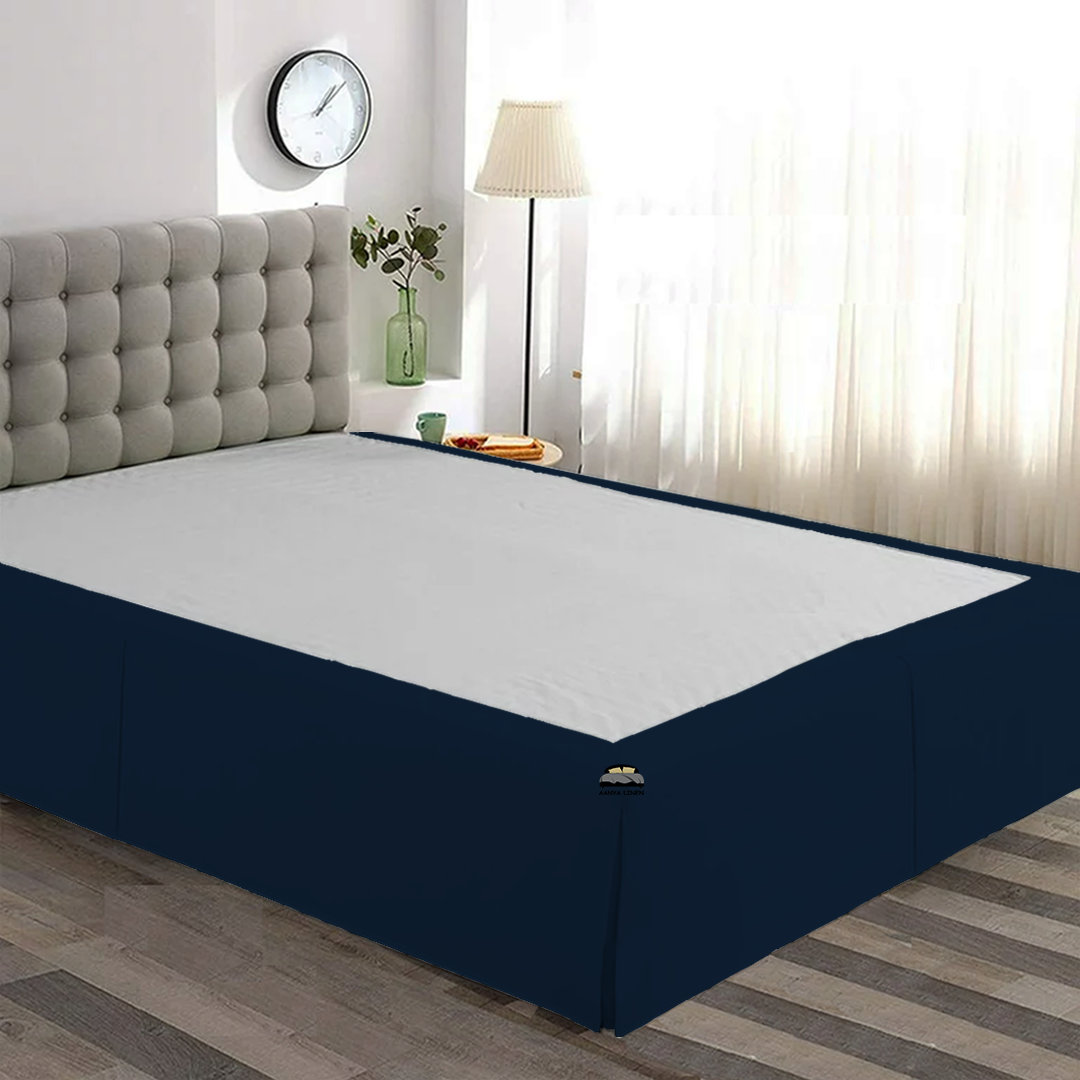 Navy Blue Bed Skirts AanyaLinen