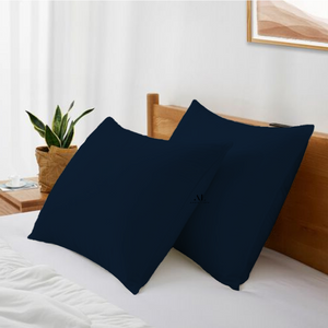 Navy Blue Pillow Cases Solid Bliss Sateen