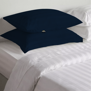 Navy Blue Stripe Pillow Shams Comfy Sateen