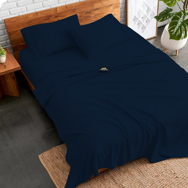Navy Blue Sheet Set King, Queen full size AanyaLinen
