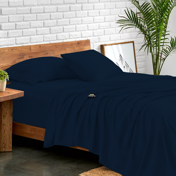 Navy Blue Sheet Set King, Queen full size AanyaLinen