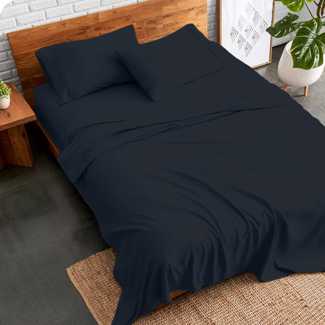 Navy Blue Sheet Set with Comforter