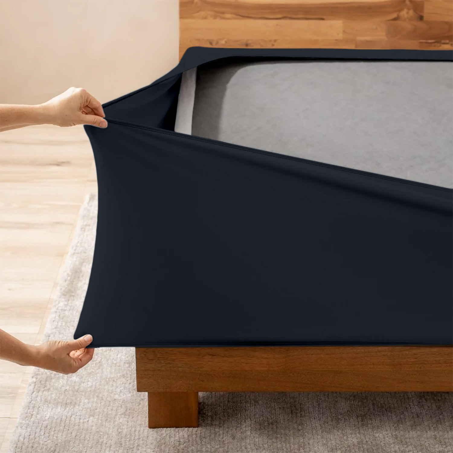 Navy Blue Box Spring Cover