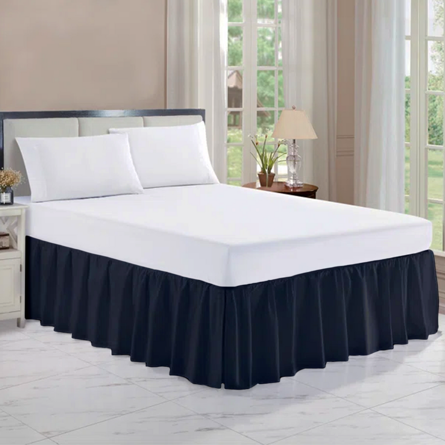 Navy Blue Gathered Bed Skirt Queen 8