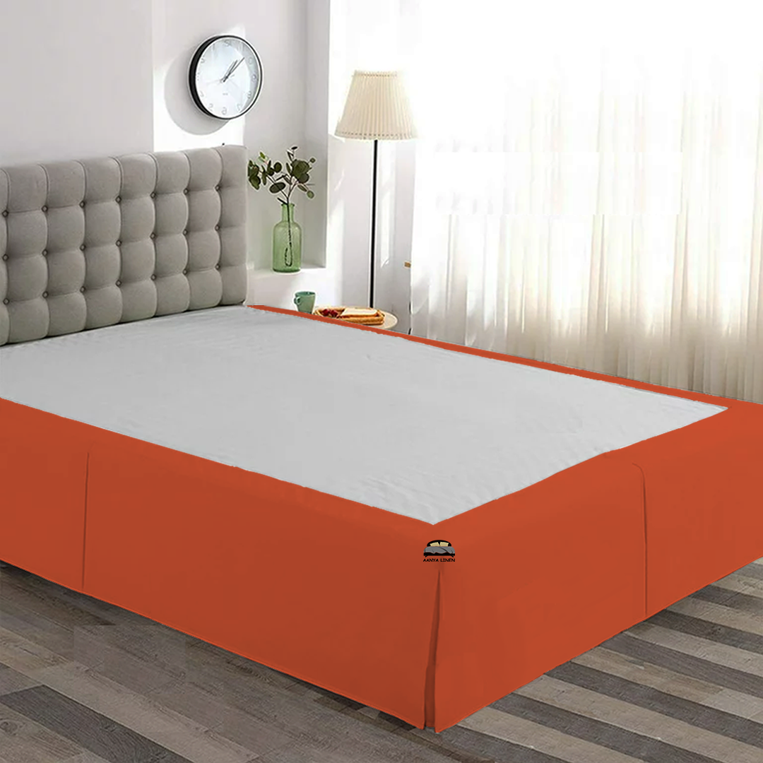 Orange Bed Skirts Available In All Sizes AanyaLinen